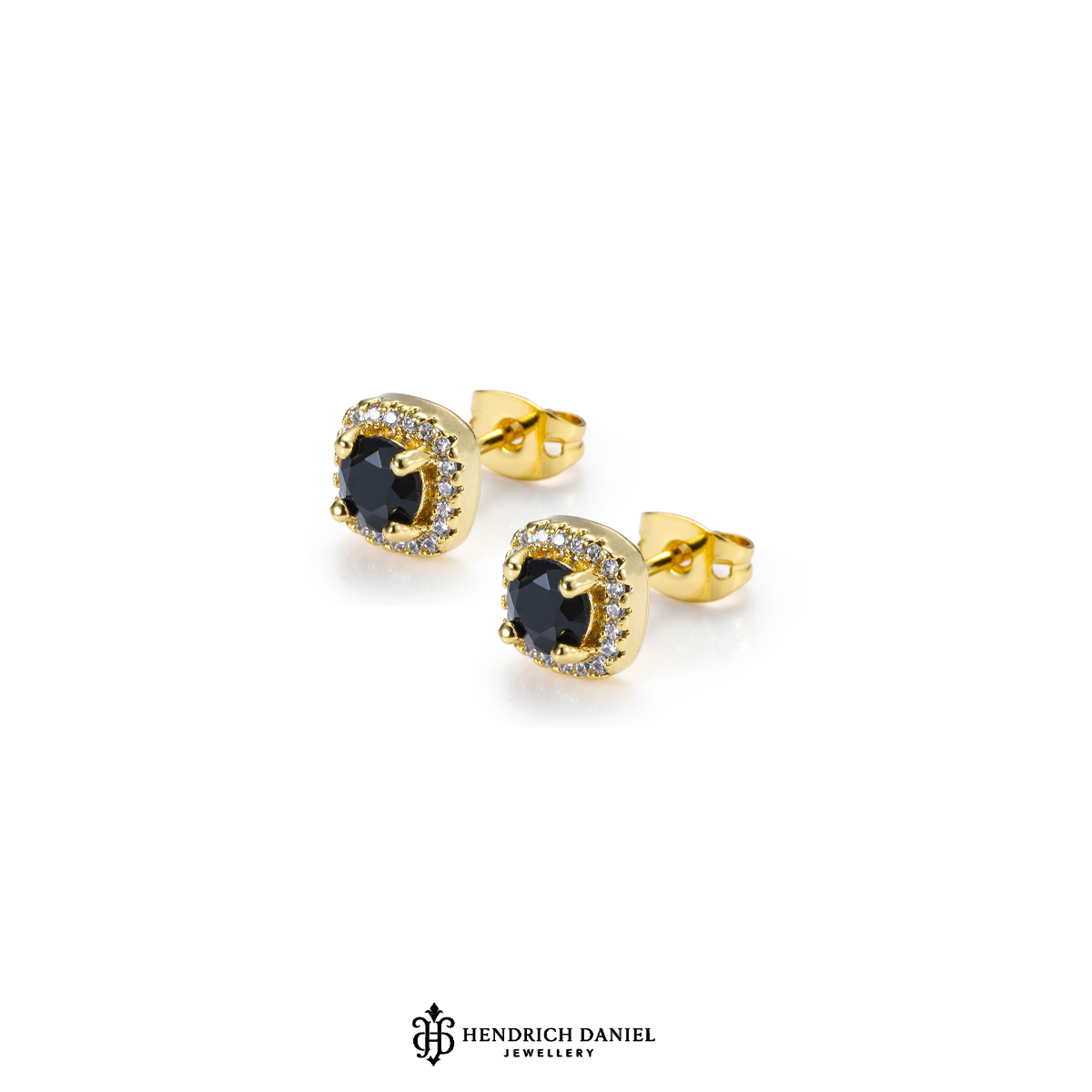 Mini Round Cut Halo (Black Stone)