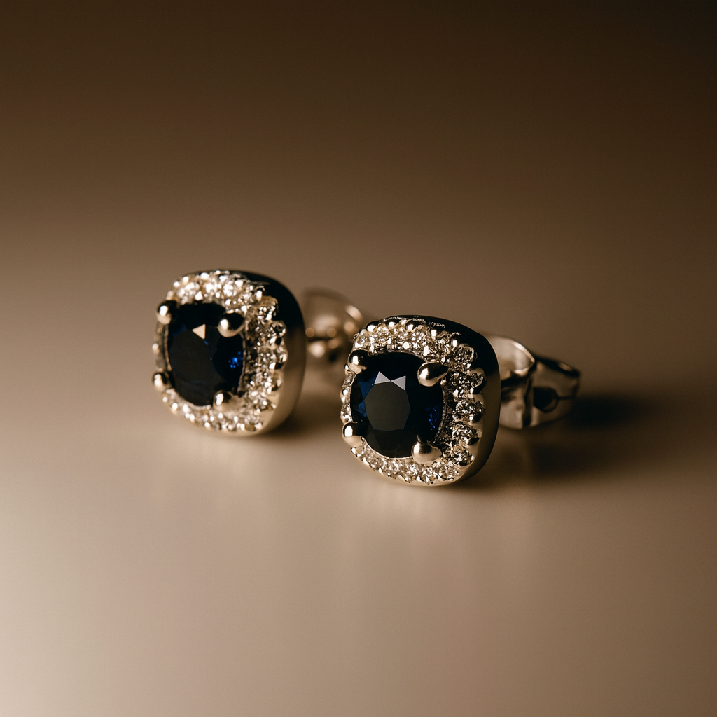 Mini Round Cut Halo (Black Stone)