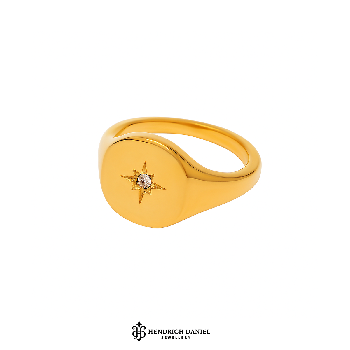 Compass Star Signet Ring