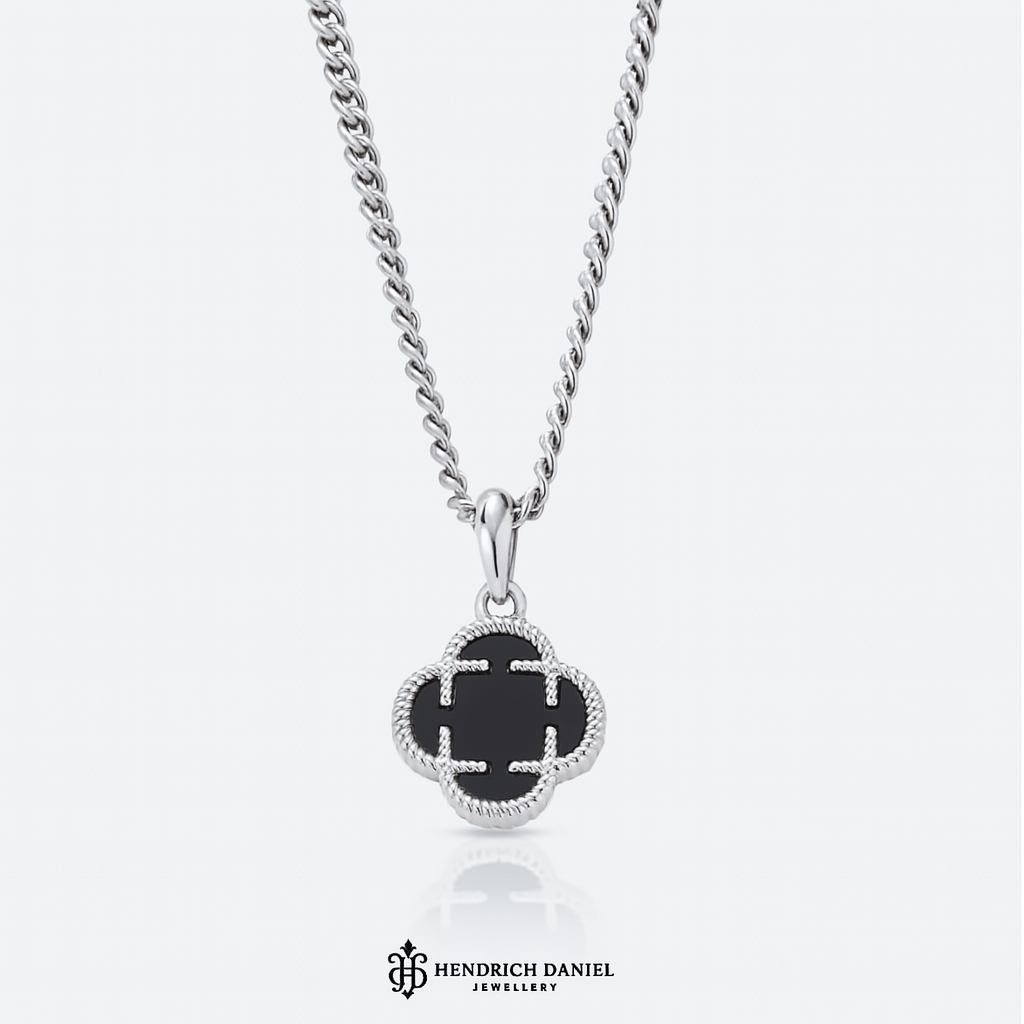 Onyx Clover Stone Pendant