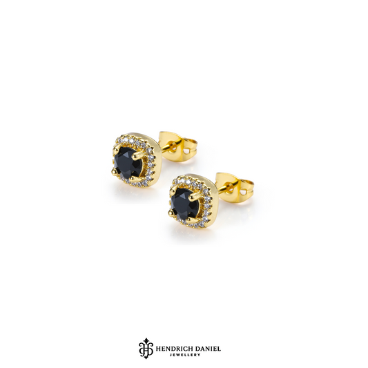 Mini Round Cut Halo (Black Stone)