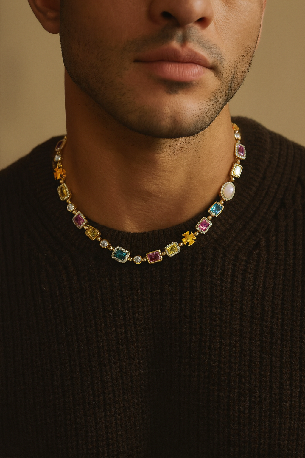 Iced Gemstone Necklace