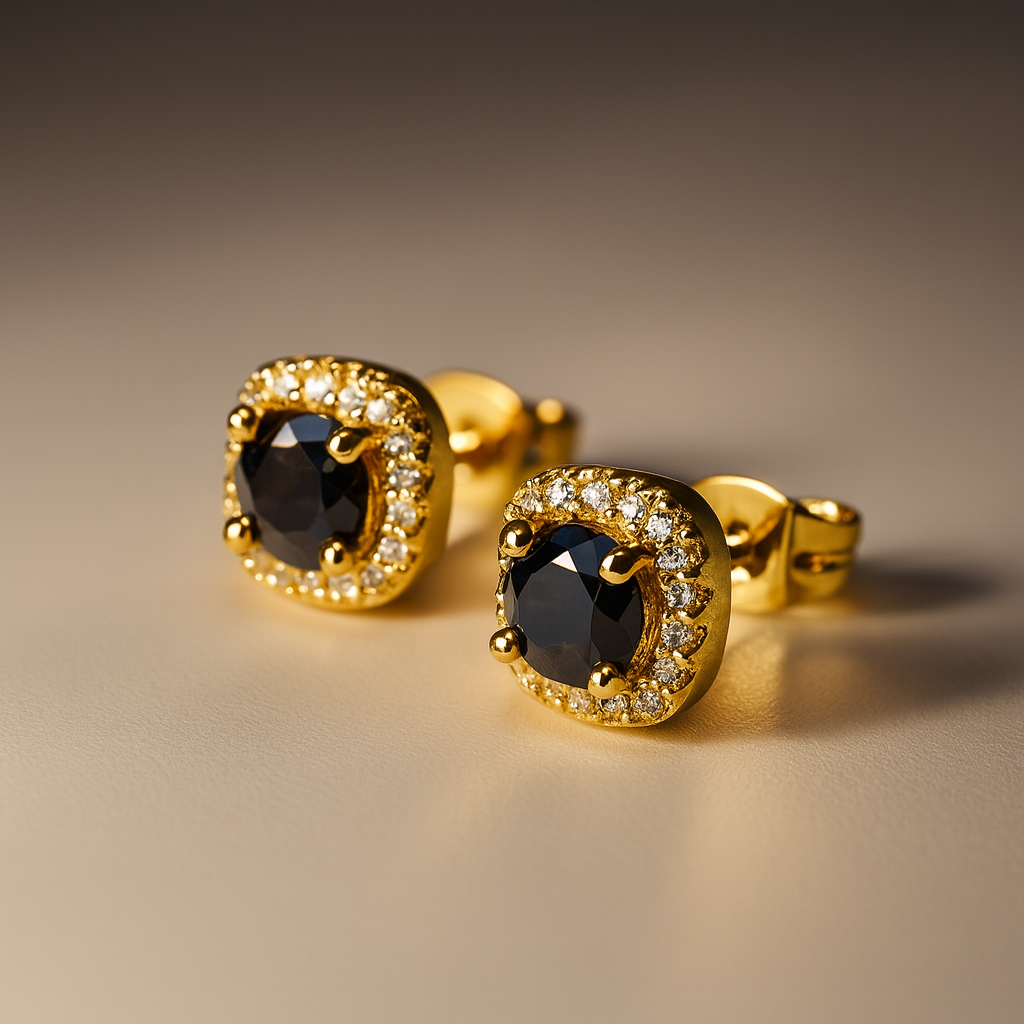 Mini Round Cut Halo (Black Stone)