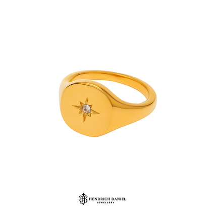 Compass Star Signet Ring